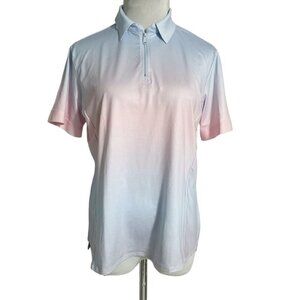 Lucky in Love Medium Polo Shirt Golf Tennis Short Sleeve 1/4 Zip